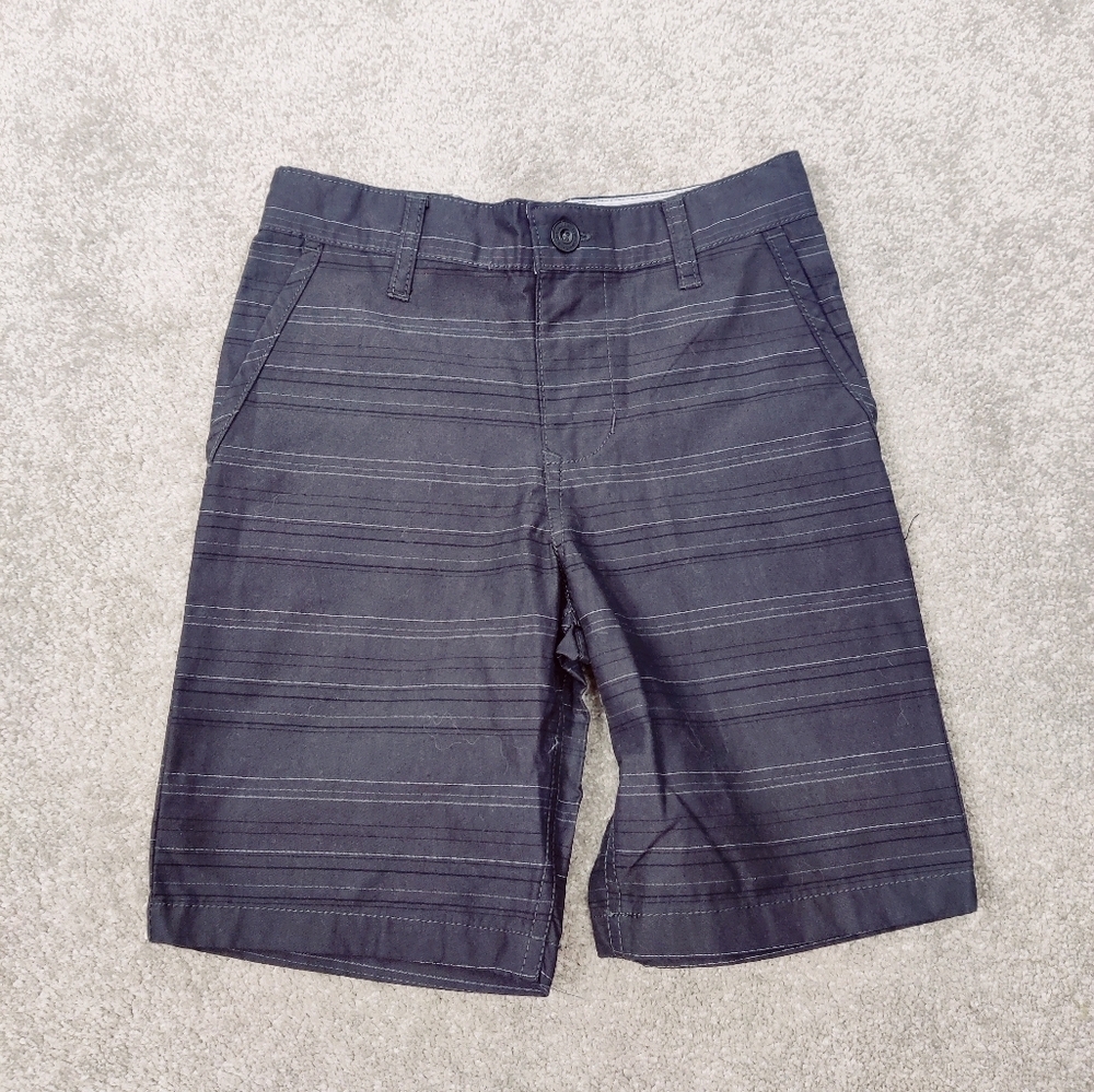 Calvin Klein Jeans Boy's Striped Flat Front Shorts Black Size 7 Years Old Cotton